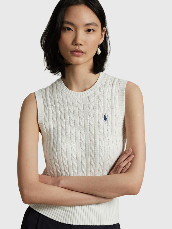 Cotton sleeveless sweater - 4