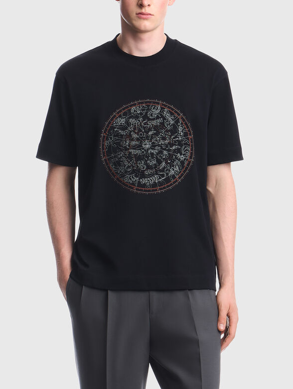 Cotton T-shirt with a graphic print - 1
