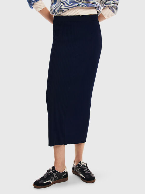 Миди пола в тъмносин цвят - 1