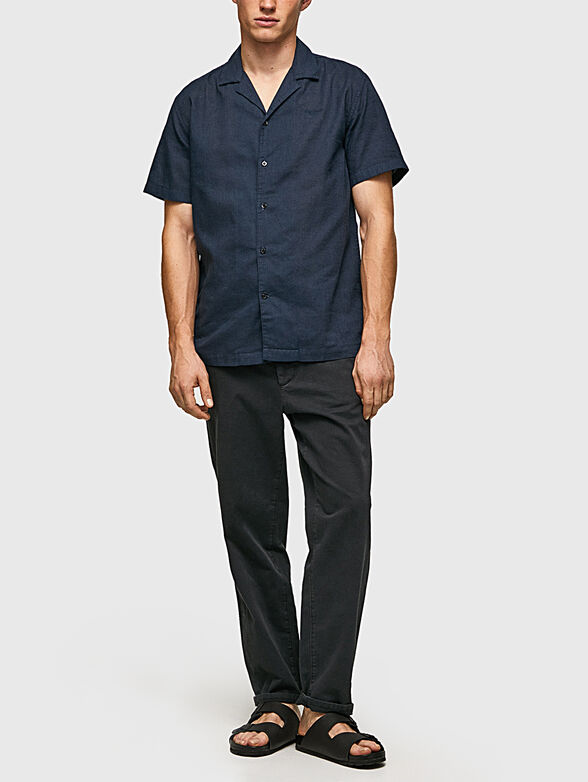 LASTINGHAM blue shirt from linen blend - 2