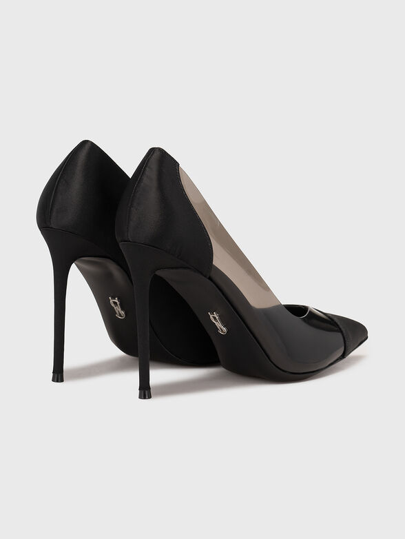 Black high-heeled shoes with sheer detail - 3