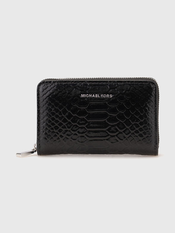 Leather wallet with croco effect - 1
