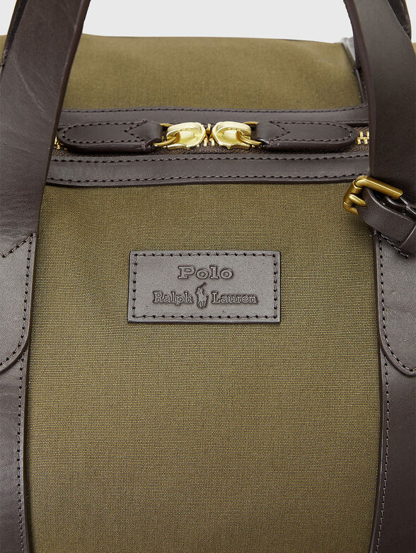 Duffle bag with leather trim  - 5
