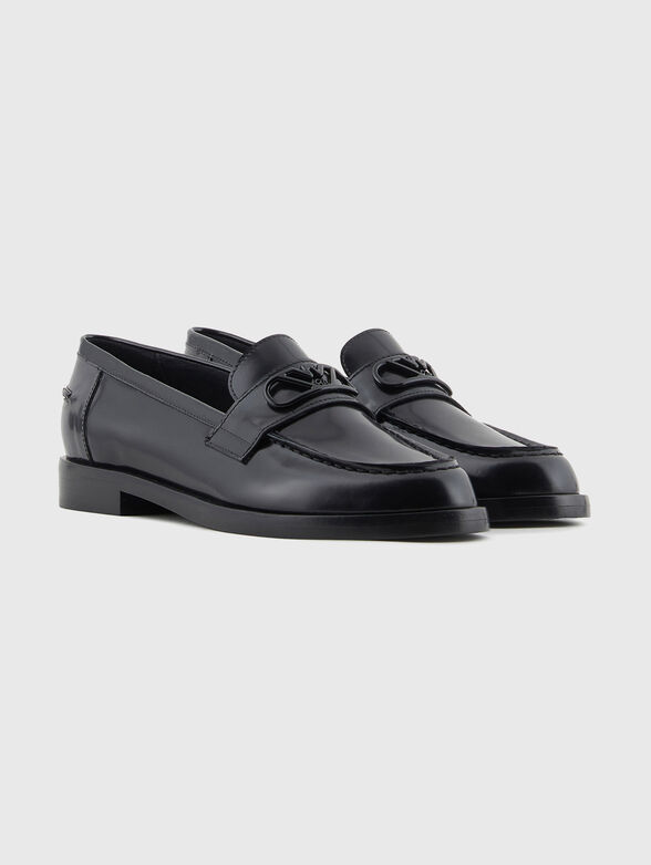 Leather loafers with logo detail - 1
