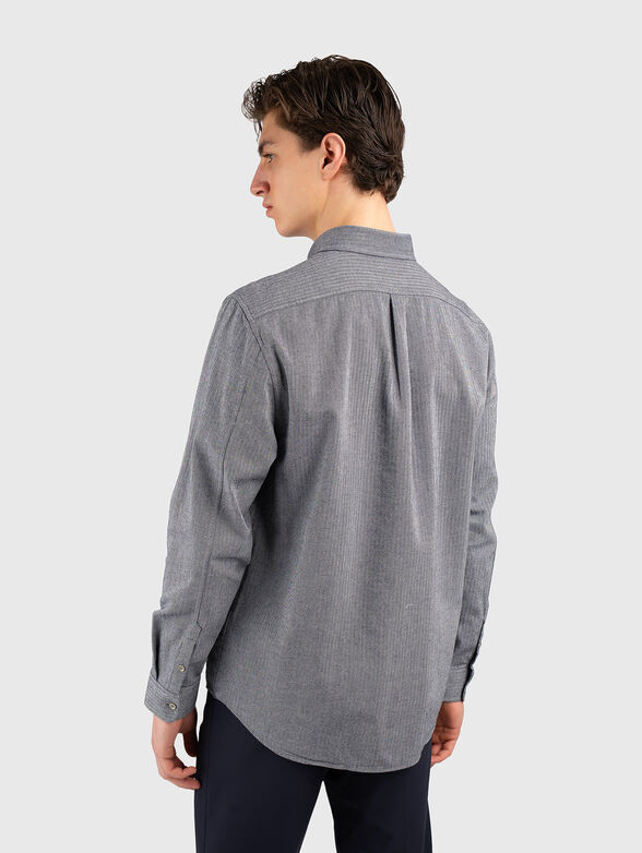 Cotton shirt with a herringbone pattern - 2