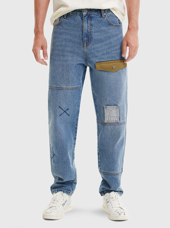 SPIKE jeans with accent patch - 1