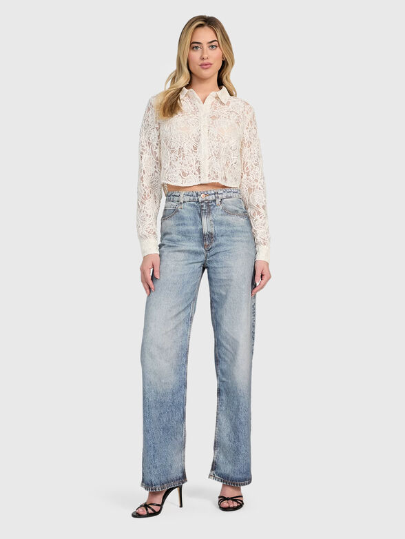 IMANI cropped lace shirt  - 2