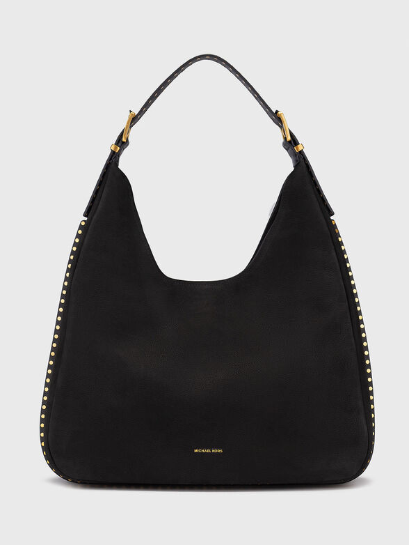 Suede hobo bag with logo - 1