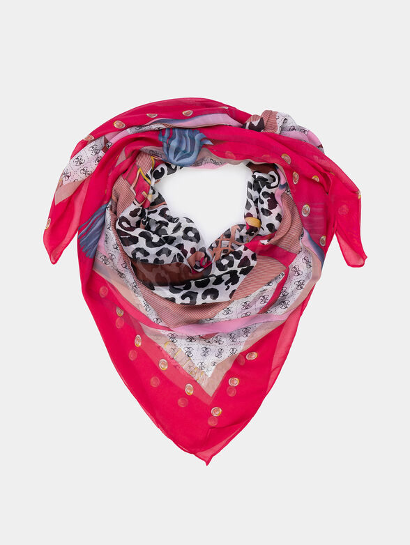 Square scarf with animal print - 1