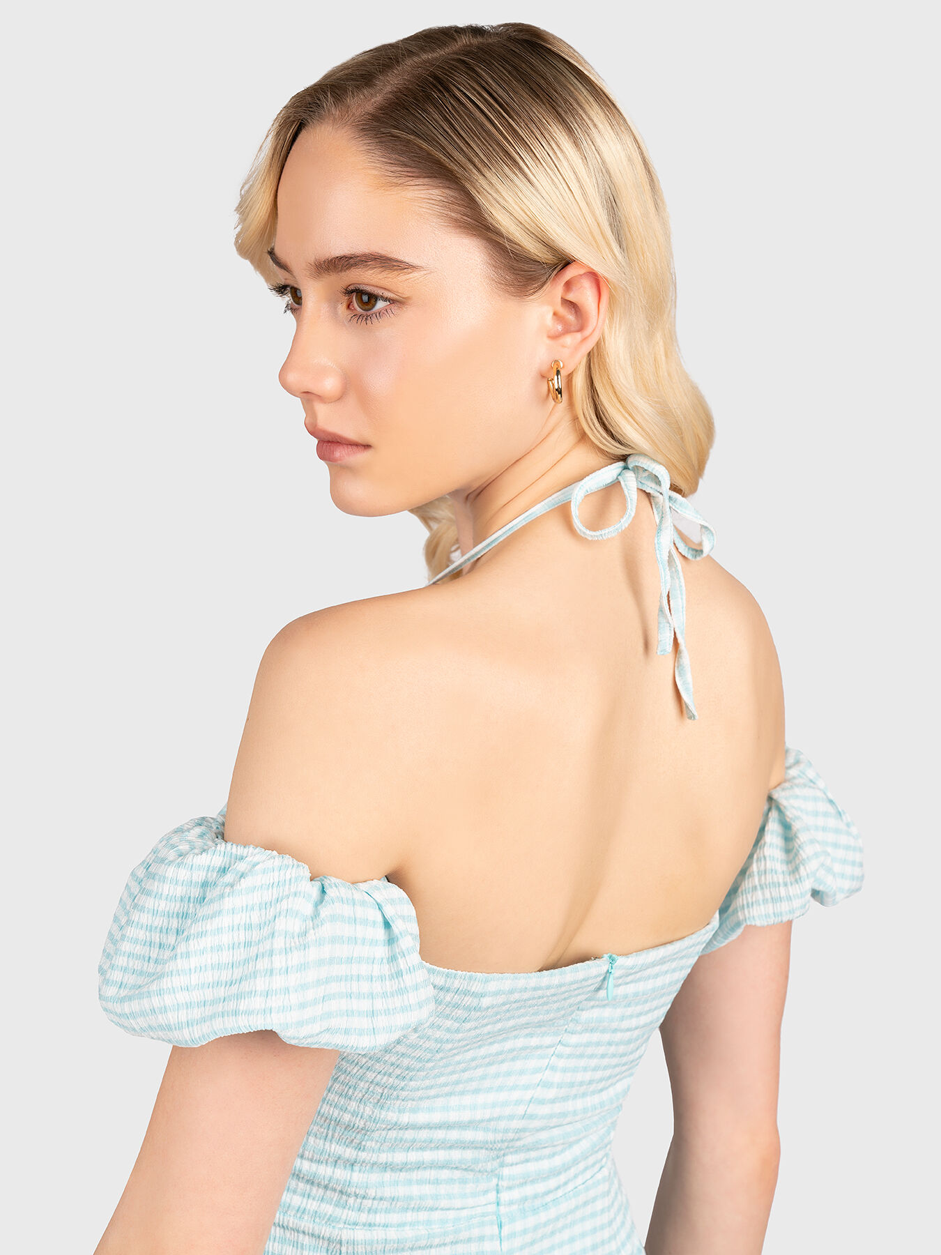 MALIKA dress with puff sleeve brand GUESS Globalbrandsstore en