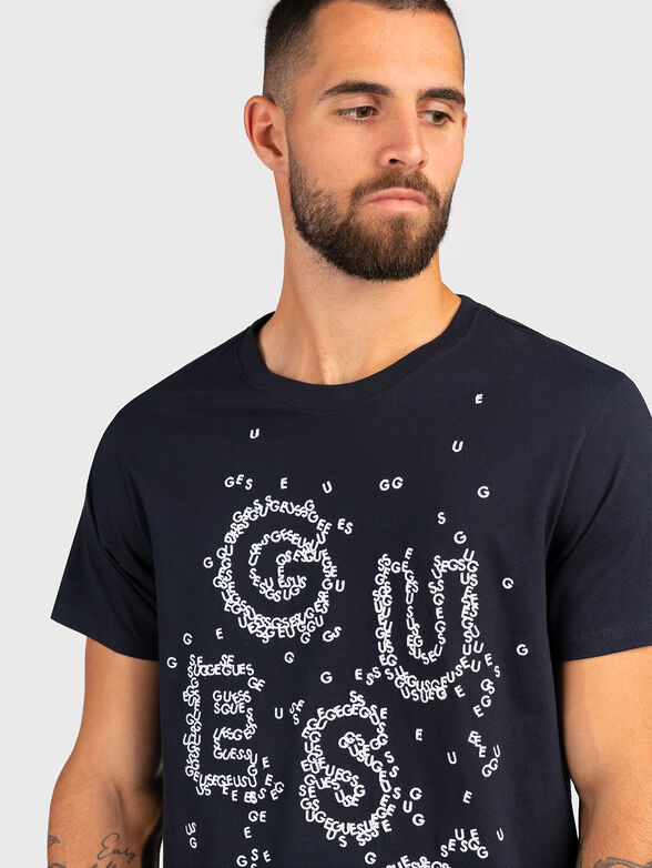 Cotton T-shirt with logo inscriptions - 4