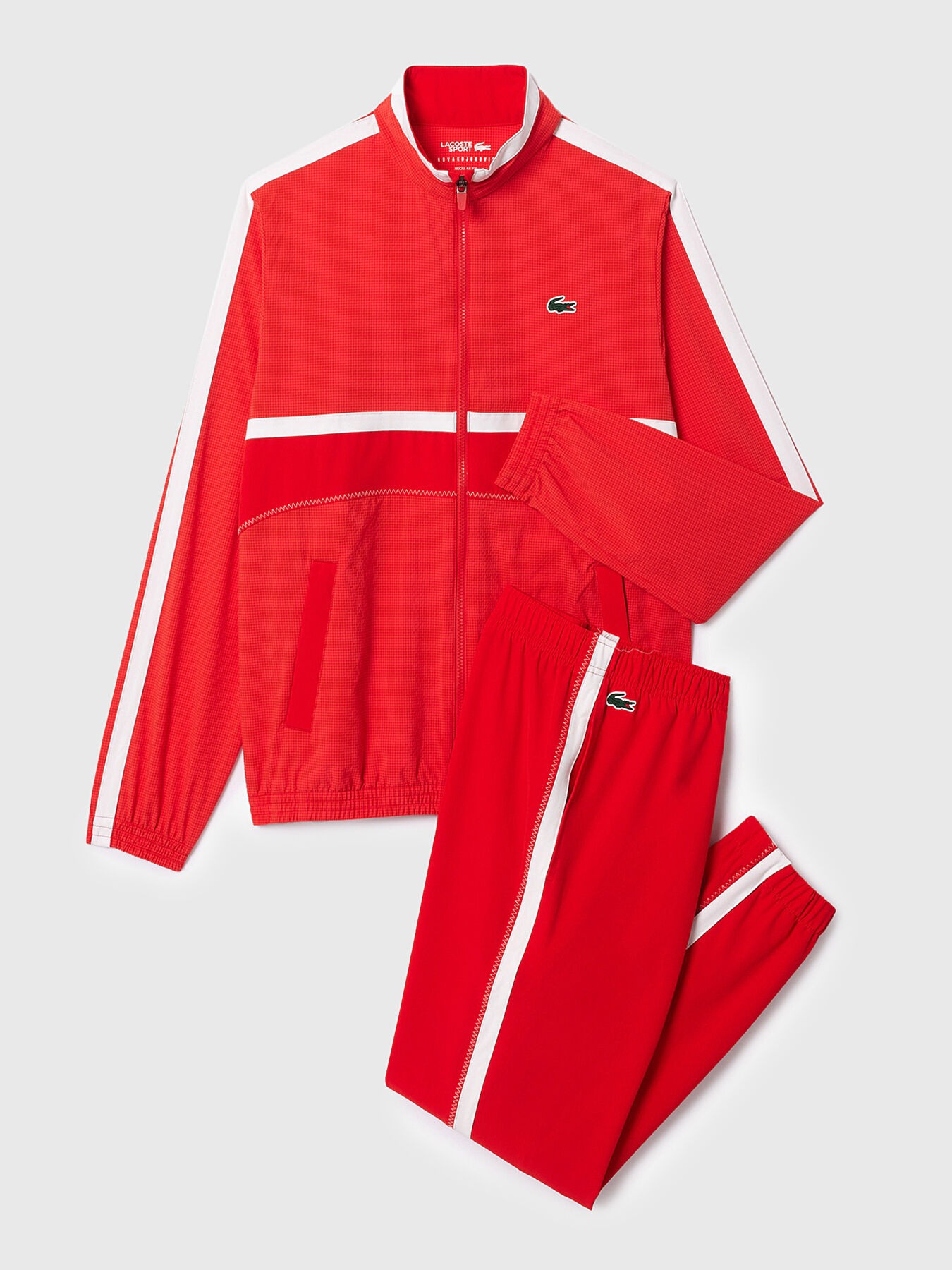 Two-piece sports set in red brand LACOSTE — Globalbrandsstore.com/en