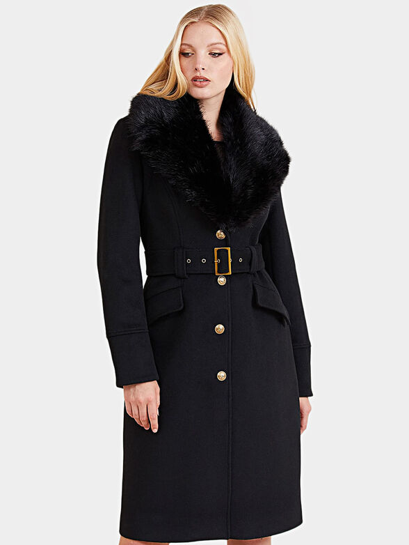 ELLY coat with removable faux fur element - 1