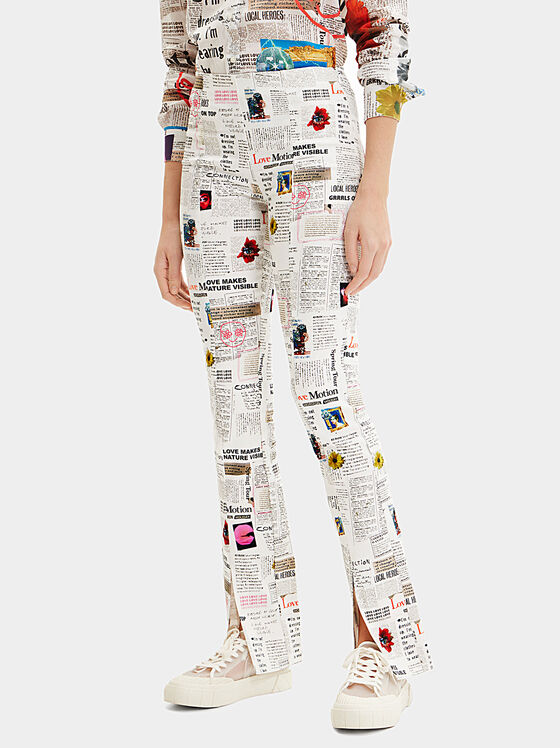 Trousers with contrasting print - 1