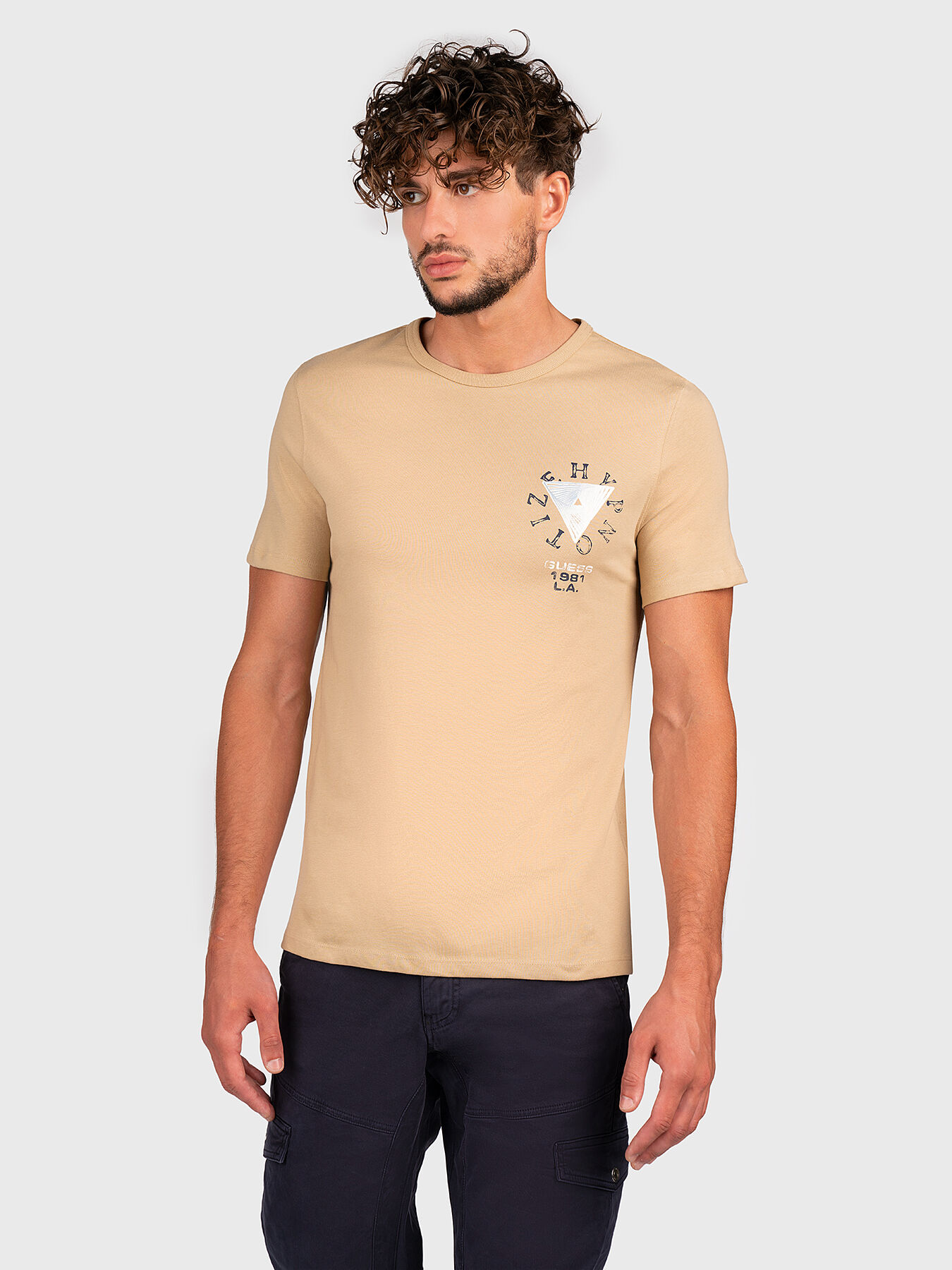 Tシャツ・カットソー T-MONOGRAM VISCOSE BLEND TOP アルコラージュ】ロゴプリントTシャツ【接触冷感・UVカット】 A