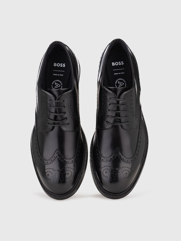 Leather elegant shoes with logo - 6