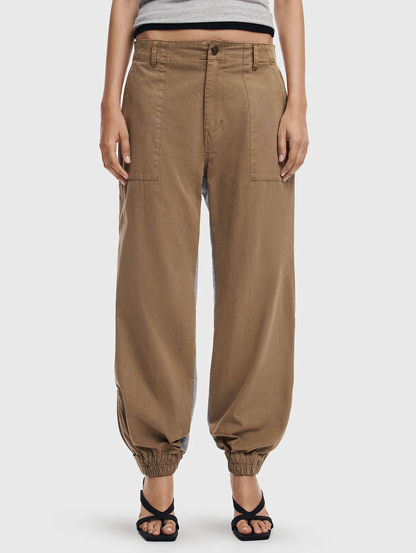 Pants with contrasting textures  - 1