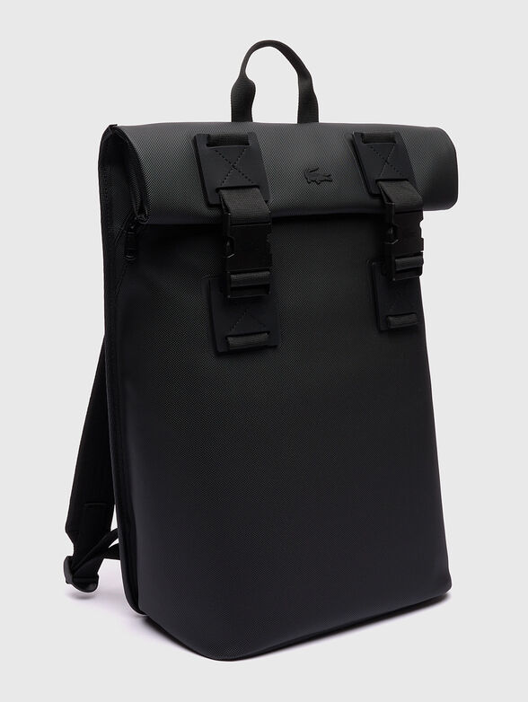 Black backpack with accent fastening - 4