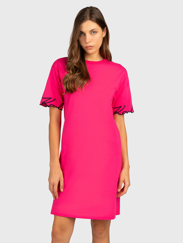 Black dress with accent sleeves - 1