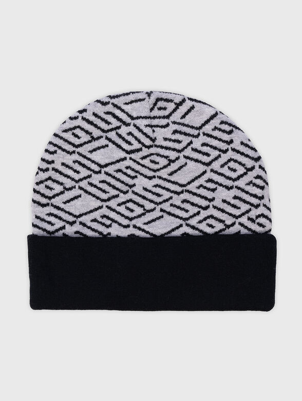Hat of wool blend with contrast print - 3