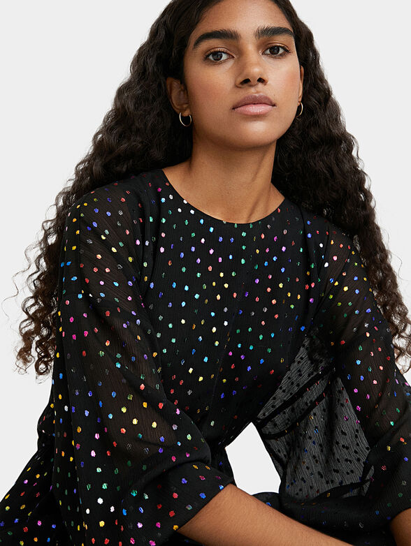 Mini dress with colorful dots print - 4
