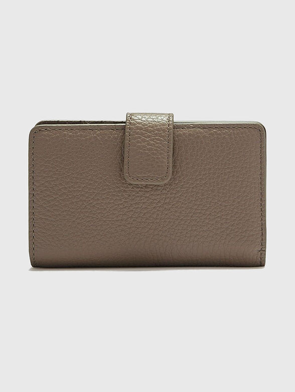 Black leather wallet with logo accent - 2