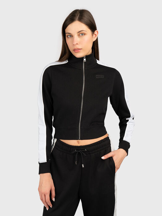 Sweatshirt with zip and logo detail