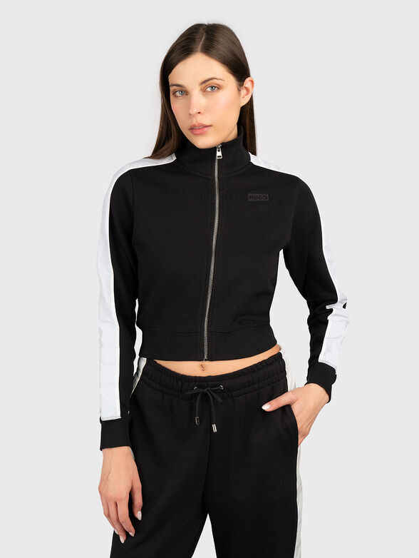 Sweatshirt with zip and logo detail - 1