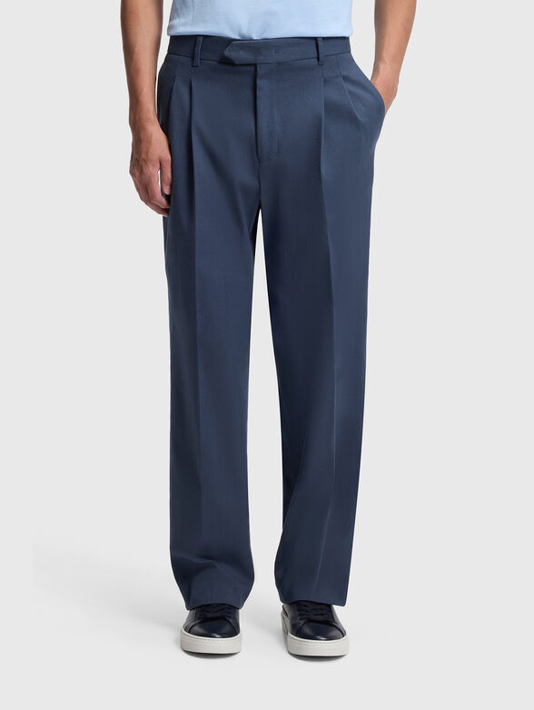 Cotton trousers with cuffs - 1