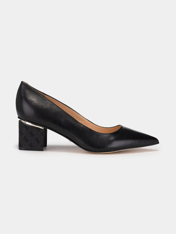 KODY black leather heeled shoes - 1