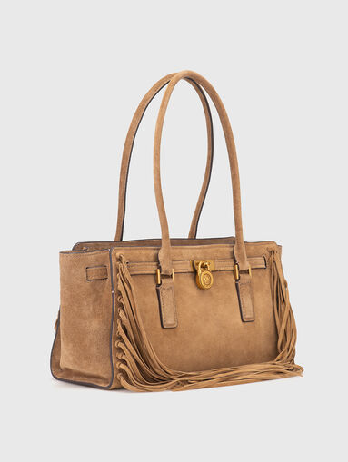 Suede bag with accent fringe - 3
