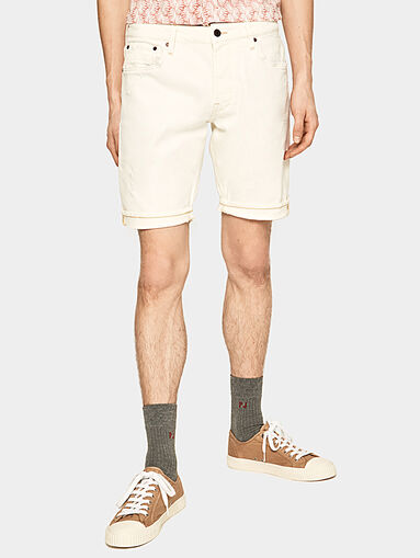 STANLEY ecru denim shorts - 3