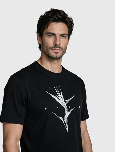 Black cotton T-shirt - 4