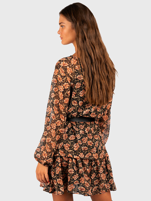Dress with floral print and contrasting belt - 2