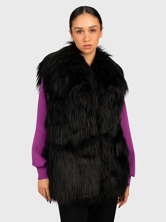 Черен елек от еко косъм  - 1