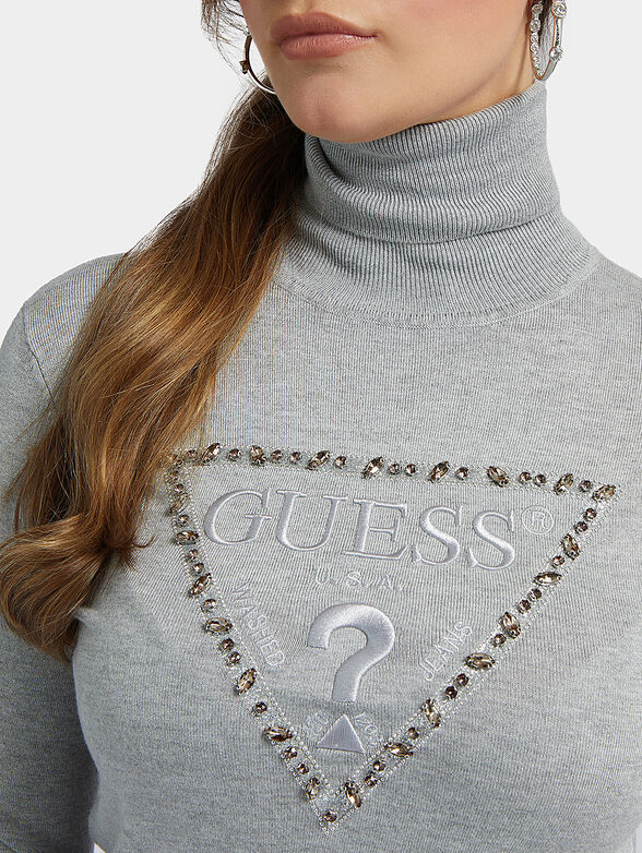 NOEMI sweater with turtle neck and logo embroidery - 4