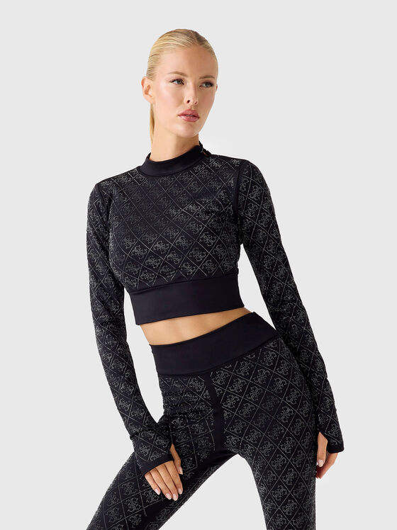 Скъсена блуза DEBBY с кристали - 1