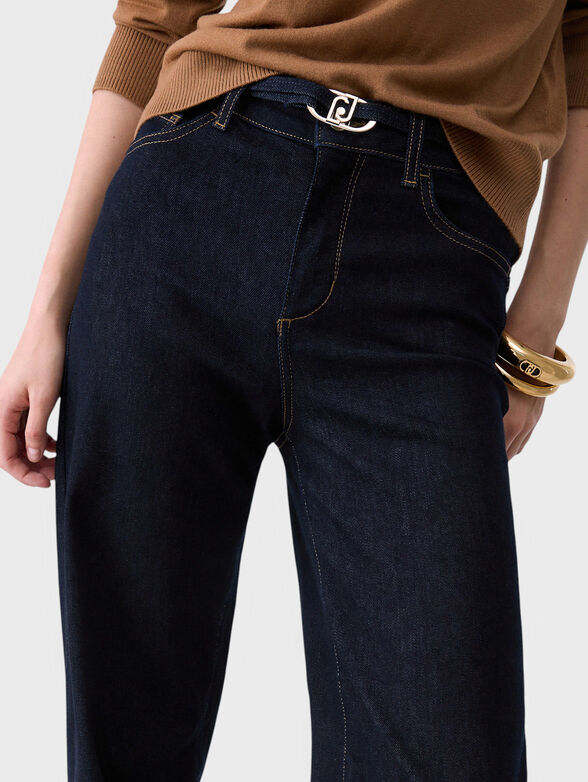 Dark blue cotton jeans - 3