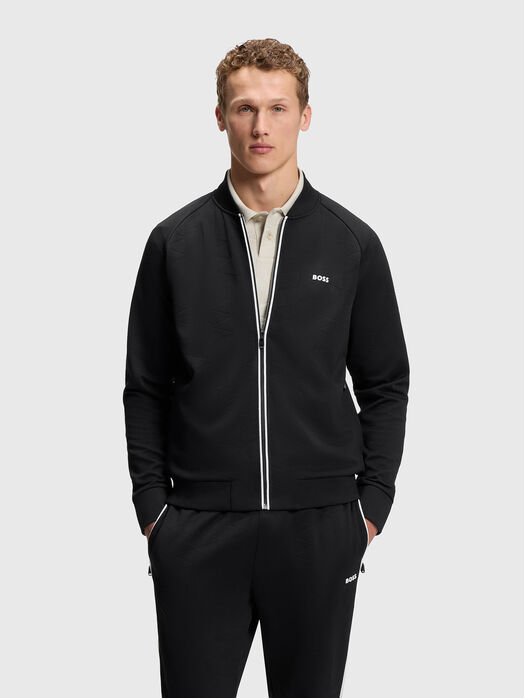Zip-up sweatshirt with a contrasting logo