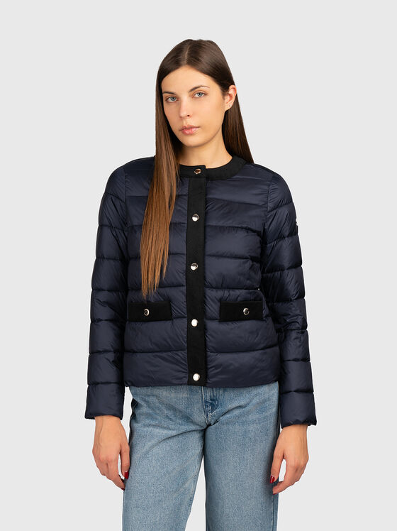 Navy blue quilted jacket - 1