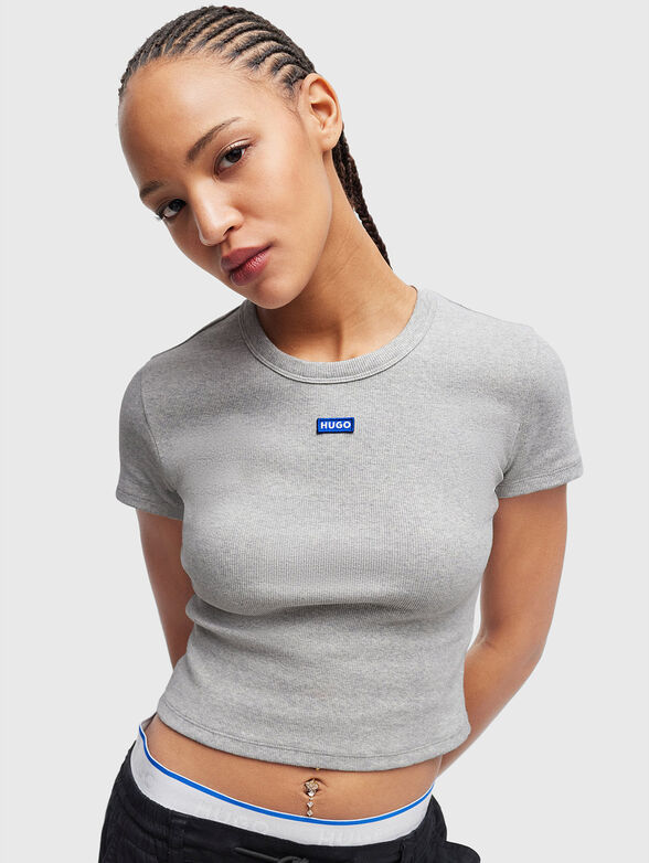 Cropped ribbed T-shirt - 1