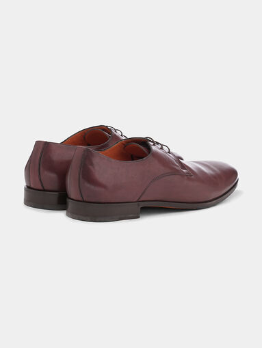 Leather Derby shoes in burgundy - 3
