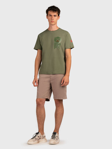 TS175 green T-shirt with print - 4