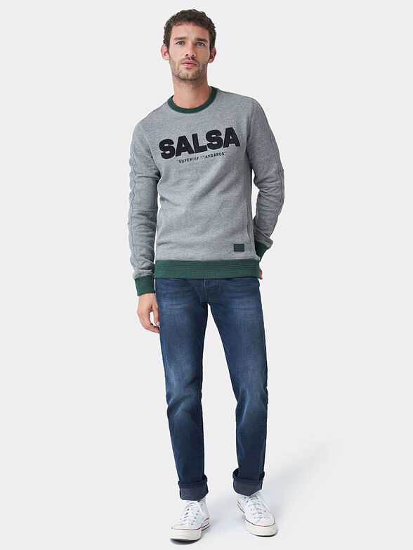 Grey branded sweater - 1