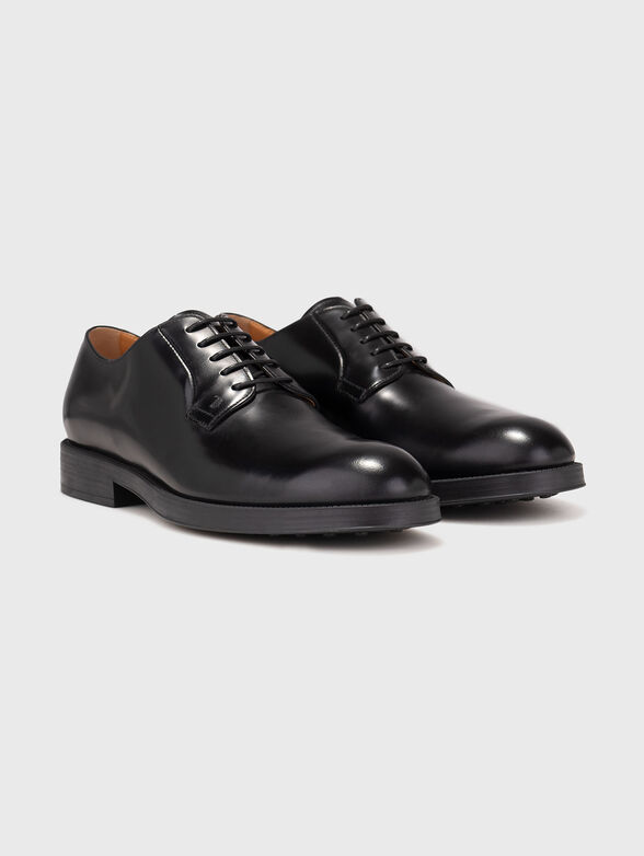 Black leather Derby shoes - 2