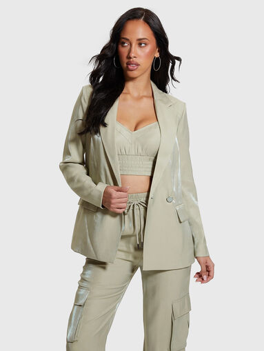 ADRIANA black satin blazer - 5