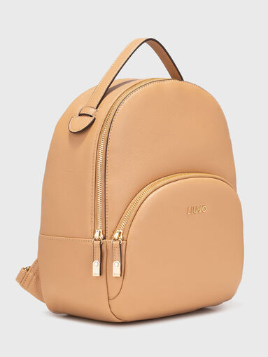 Eco leather backpack with front pocket - 3