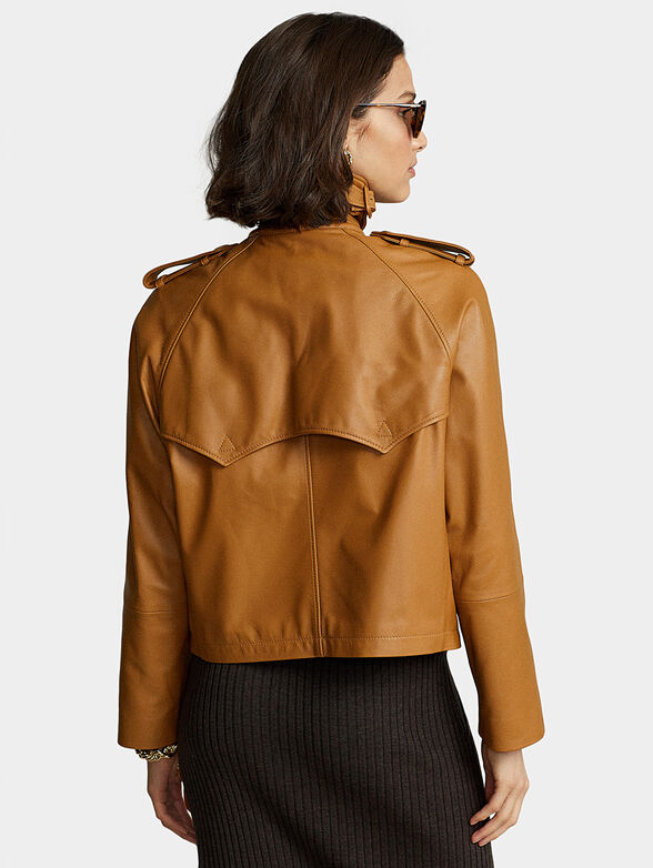 Double-breasted leather jacket - 2