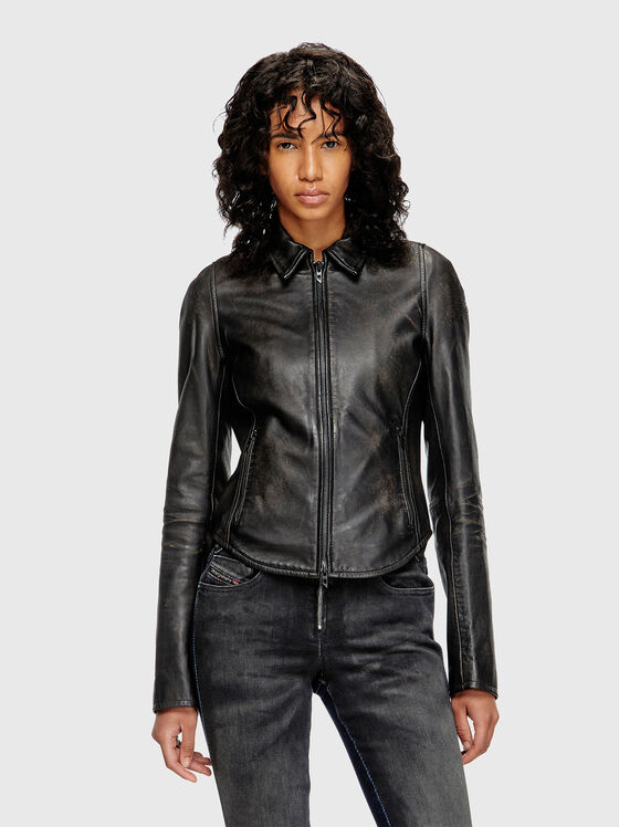 L-EGRAD leather jacket with classic collar - 1