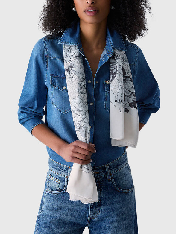 Square scarf with floral print - 2
